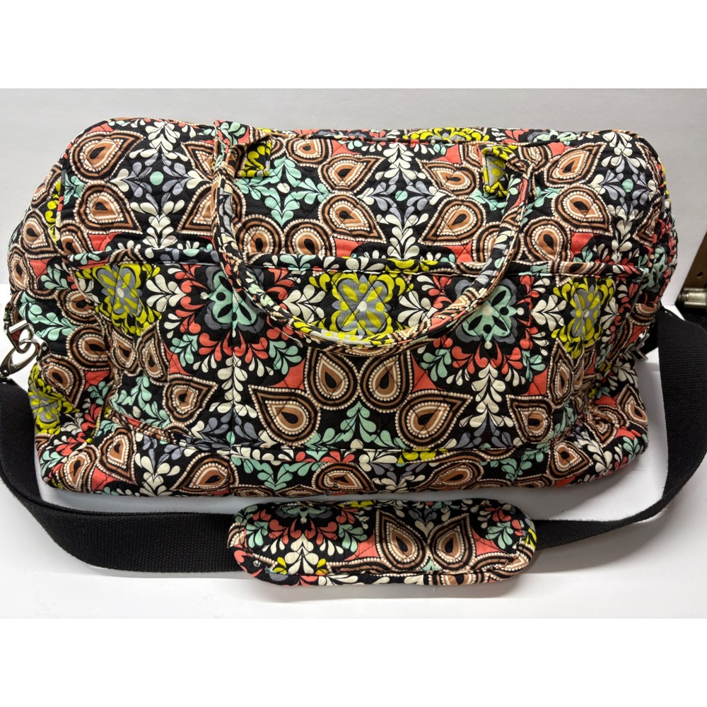 Vera Bradley Sierra Quilted Weekender Travel Duffel Bag Floral Paisley